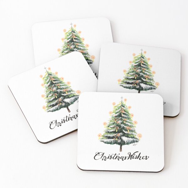 Item preview, Handpainted Watercolor Christmas Tree Painting designed and sold by pinkart666.