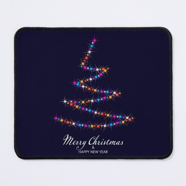 Item preview, Christmas tree. Merry Christmas and Happy New Year. Christmas pattern of bright magical neon multi-colored particles, sparks and stars shining with special light on dark background. designed and sold by NataliaVVV.