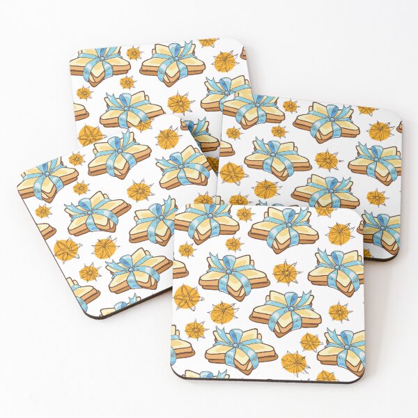 Item preview, New Year and Christmas biscuits stars with blue ribbons designed and sold by Olga Matskevich.