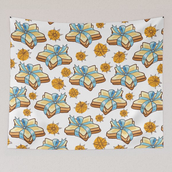 Item preview, New Year and Christmas biscuits stars with blue ribbons designed and sold by Olga Matskevich.