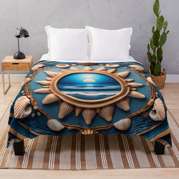 Item preview, Tranquil Sea Mandala in Blue and Gold designed and sold by SpiritualManda.