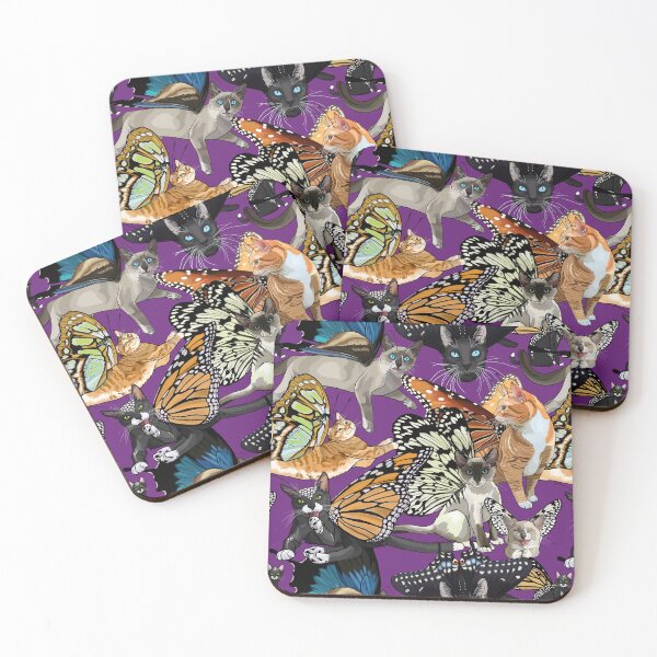 Item preview, Butterfly Cat Party Purple designed and sold by Carleah Unique.