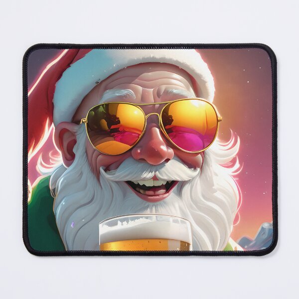 Item preview, Christmas Cheer (Santa wearing sunglasses and drinking beer) designed and sold by Awesome Things.