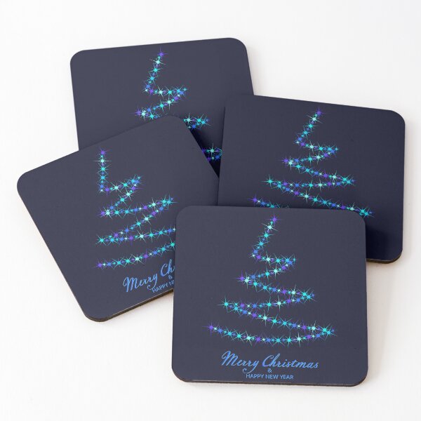 Item preview, Christmas tree. Merry Christmas and Happy New Year. Christmas pattern of bright magical neon multi-colored particles, sparks and stars shining with special light on dark background.  designed and sold by NataliaVVV.
