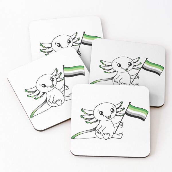 Item preview, Cute Axolotl with Aromantic (Aro) Pride Flag LGBTQ+ designed and sold by JoyfulJen.