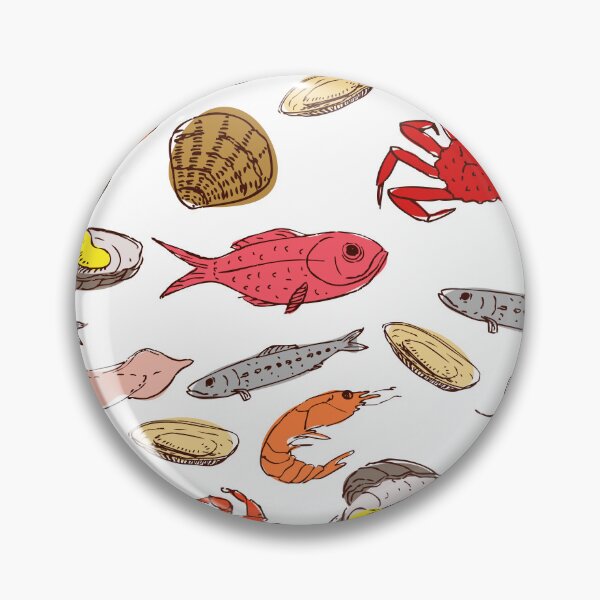 Item preview, Sea dwellers : squid, crab, fish, dorada, clams, oysters in doodle style. Food. designed and sold by Olga Matskevich.