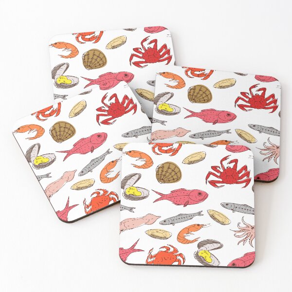 Item preview, Sea dwellers : squid, crab, fish, dorada, clams, oysters in doodle style. Food. designed and sold by Olga Matskevich.
