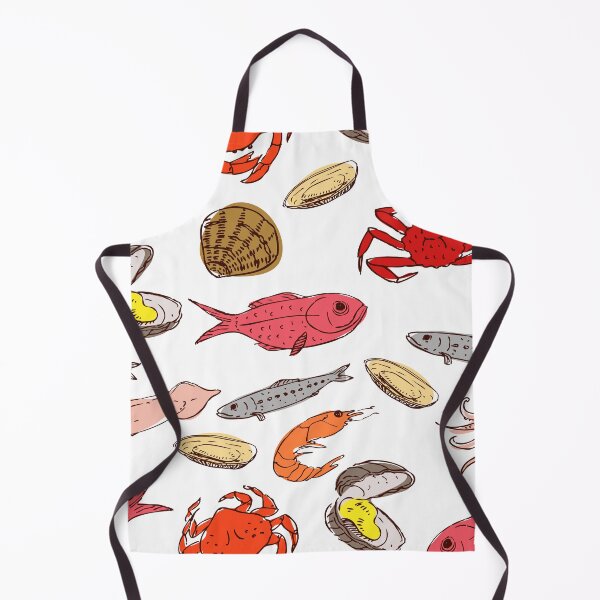 Item preview, Sea dwellers : squid, crab, fish, dorada, clams, oysters in doodle style. Food. designed and sold by Olga Matskevich.