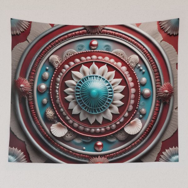 Item preview, Crimson Seas Mandala Tranquil Ocean designed and sold by SpiritualManda.