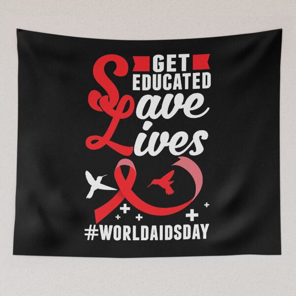 Item preview, Get Educated Save Lives World AIDS Day HIV Aids Awareness designed and sold by defabiosofxs.