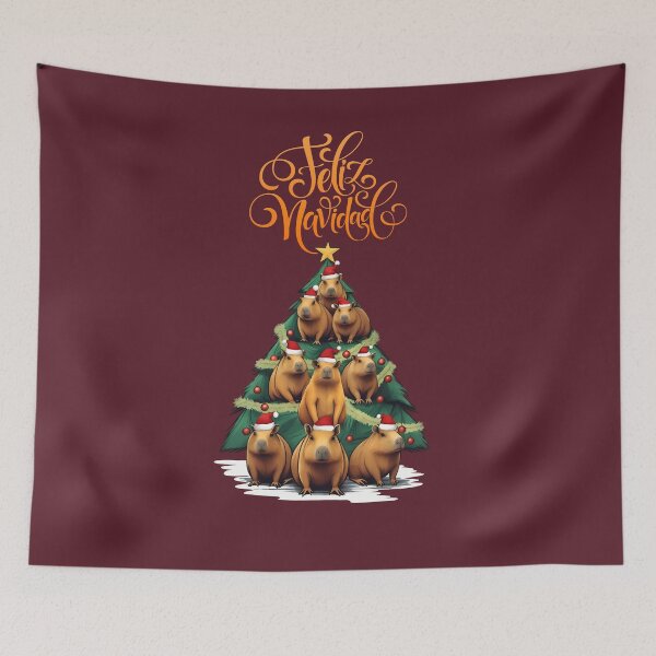 Item preview, Feliz Navidad,Capybaras Christmas tree  and Christmas composition, Cute capybara, Christmas sweater designed and sold by Collagedream.