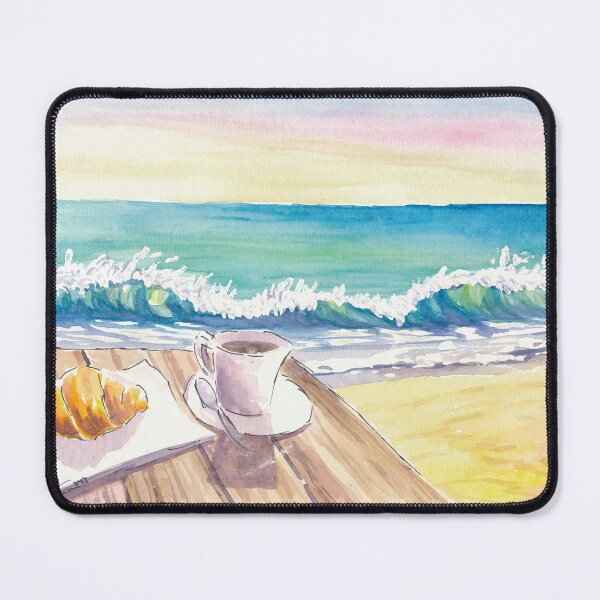 Item preview, Beautiful Beach Morning with Coffee Brioche and Waves designed and sold by artshop77.