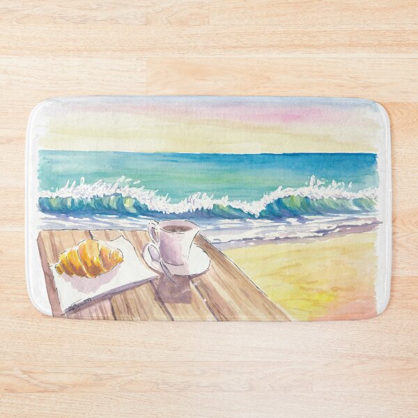 Item preview, Beautiful Beach Morning with Coffee Brioche and Waves designed and sold by artshop77.