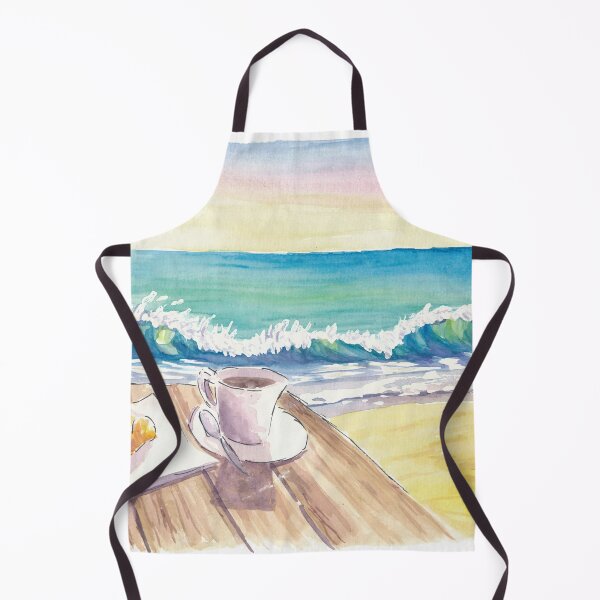 Item preview, Beautiful Beach Morning with Coffee Brioche and Waves designed and sold by artshop77.