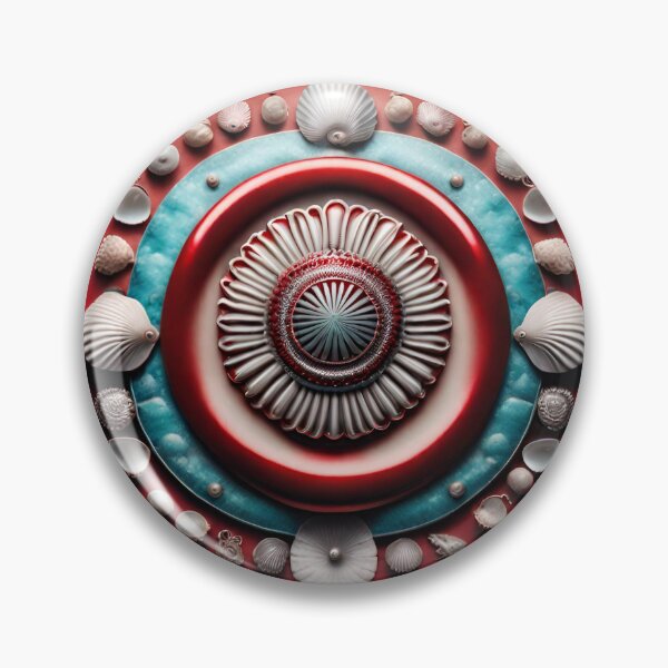 Item preview, Ocean Serenity Mandala in Red and Silver designed and sold by SpiritualManda.