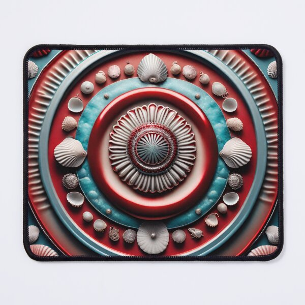 Item preview, Ocean Serenity Mandala in Red and Silver designed and sold by SpiritualManda.
