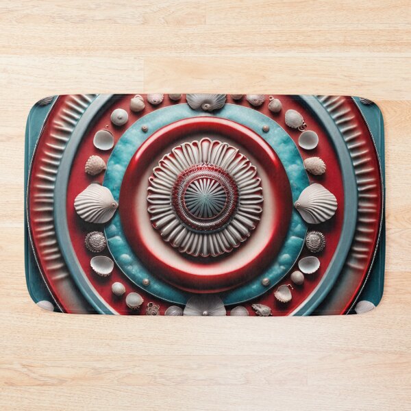 Item preview, Ocean Serenity Mandala in Red and Silver designed and sold by SpiritualManda.