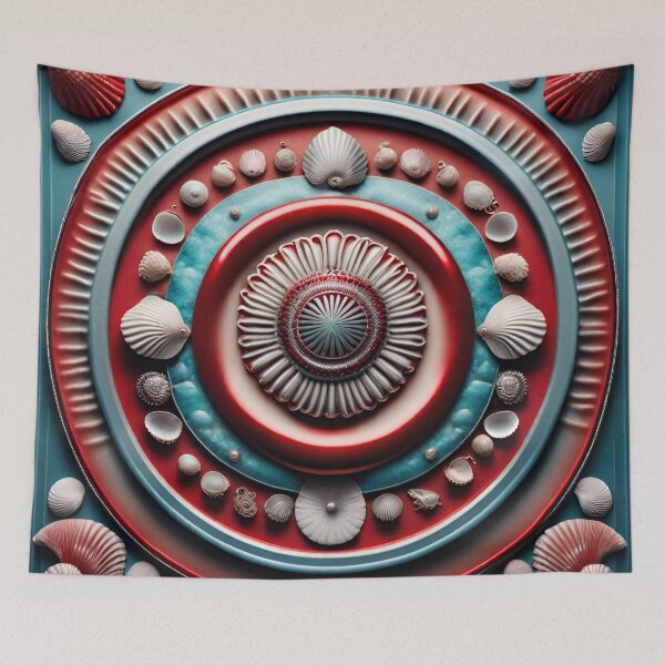 Item preview, Ocean Serenity Mandala in Red and Silver designed and sold by SpiritualManda.
