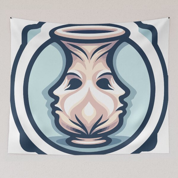 Item preview, Surreal Illusion Elegant Symmetrical Faces Vase designed and sold by OniumEth.