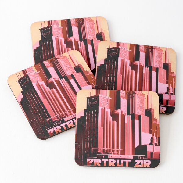Artikelvorschau, Metropole City Futuristisch Cinema Kino Lichtspiele Film pink schwarz gold beige entworfen und verkauft von G-M-Designs.