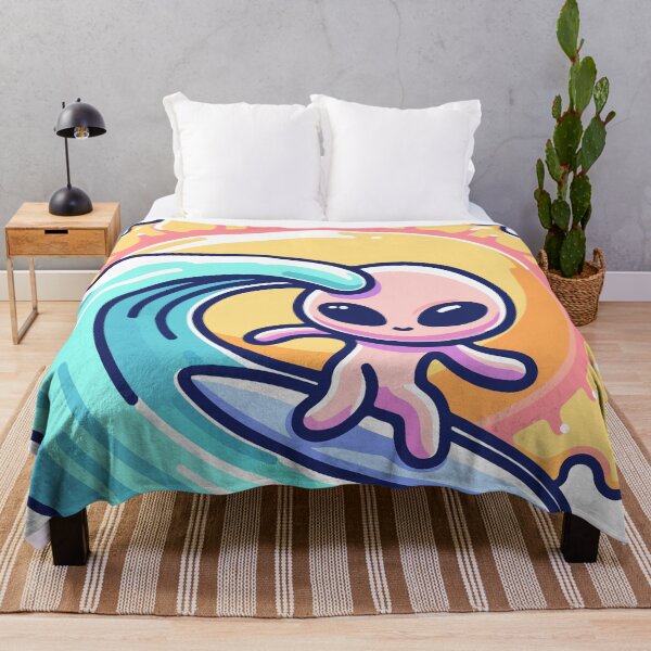 Aperçu de l'œuvre Mignon Alien Surf Vague Vibrant Soleil Fun Plage créée et vendue par OniumEth.