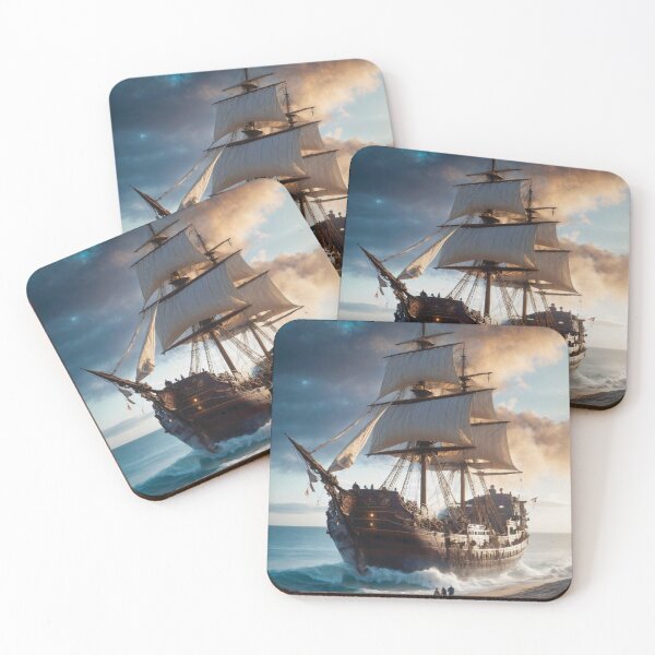 Item preview, Pirate Ship Docked on Shore designed and sold by AngelottiCR.