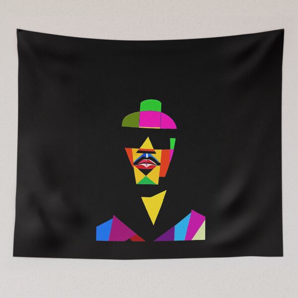 Item preview, Colors of Lenny - Cubist Style Portrait Image of a Rock God designed and sold by HeavyHits.