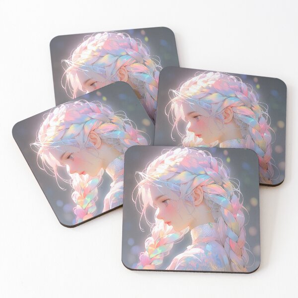 Item preview, Cute Bright Spring Season Pastel Braids Anime Girl designed and sold by bubblegoth.