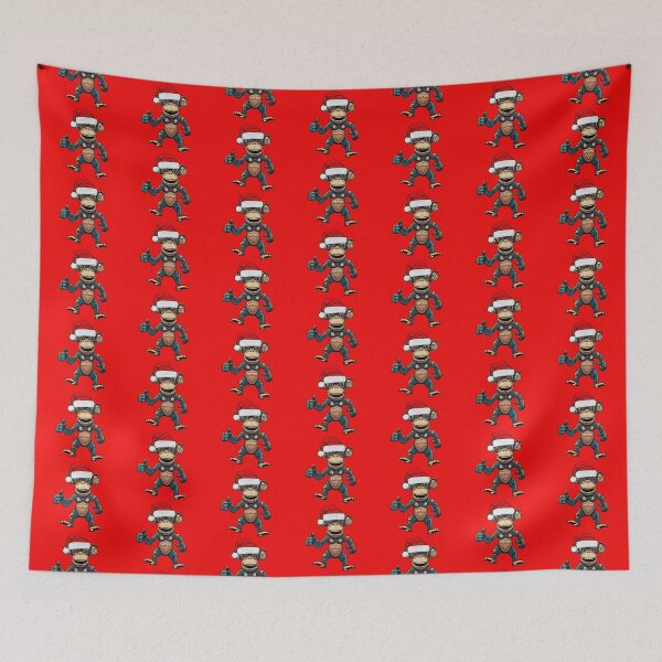 Item preview, A cheerful, festive monkey in a Santa Claus hat designed and sold by ToMaSzyk.