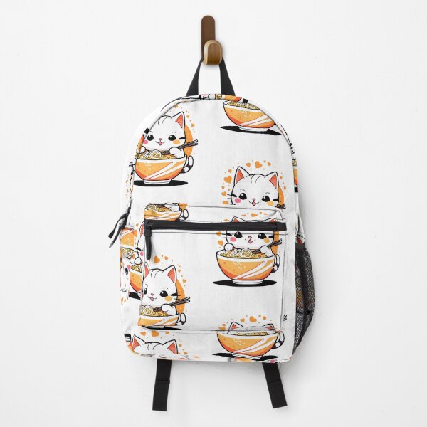 Aperçu de l'œuvre Chat Anime Kawaii Mangeant Des Ramen créée et vendue par ColorFlick.