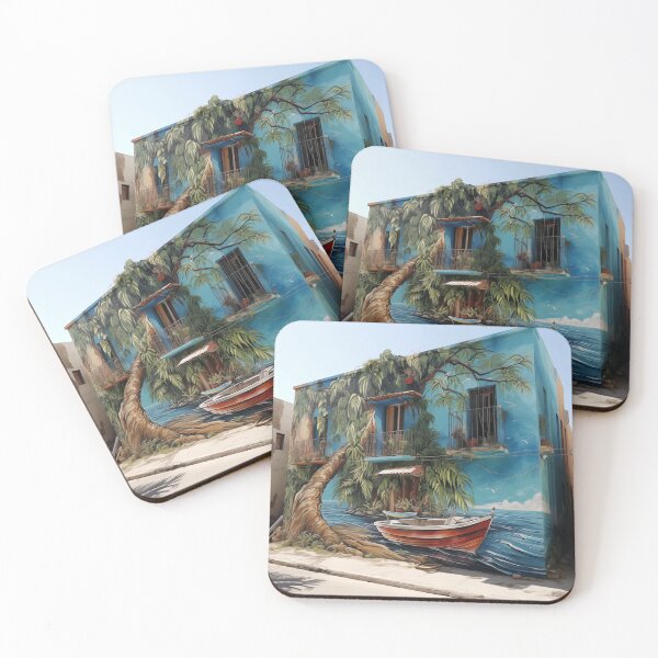 Item preview, graffiti beach cartagena de indias with tropical colors designed and sold by ElColombianito.