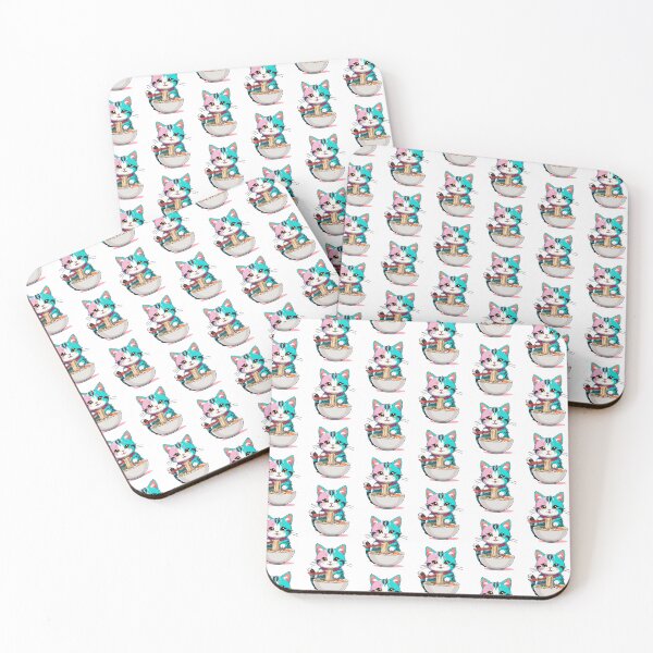 Item preview, Cute Anime Cat Eating Ramen designed and sold by ColorFlick.