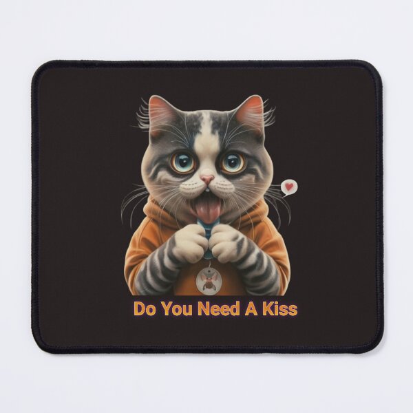 Item preview, "cat coughing" cute cat do you need a kiss? Design for cat lovers. designed and sold by Obinne.