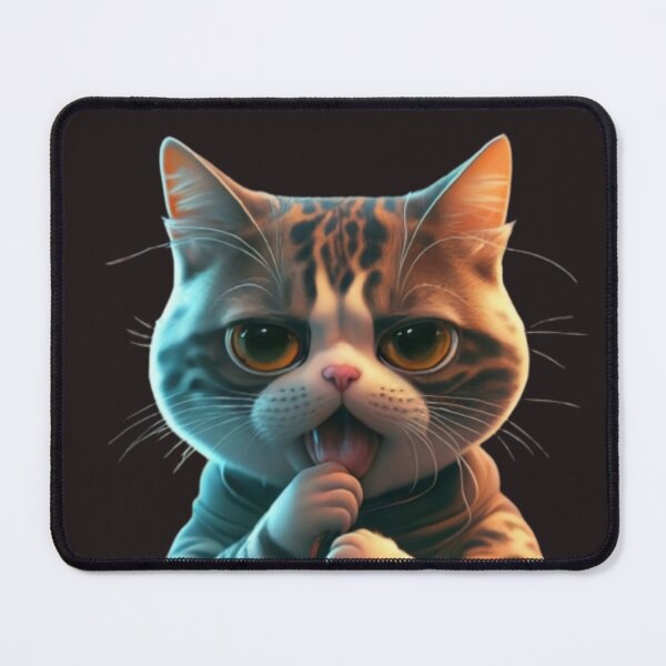 Item preview, "cat coughing" Funny  cute cat do you need a kiss? Design for cat lovers. designed and sold by Obinne.