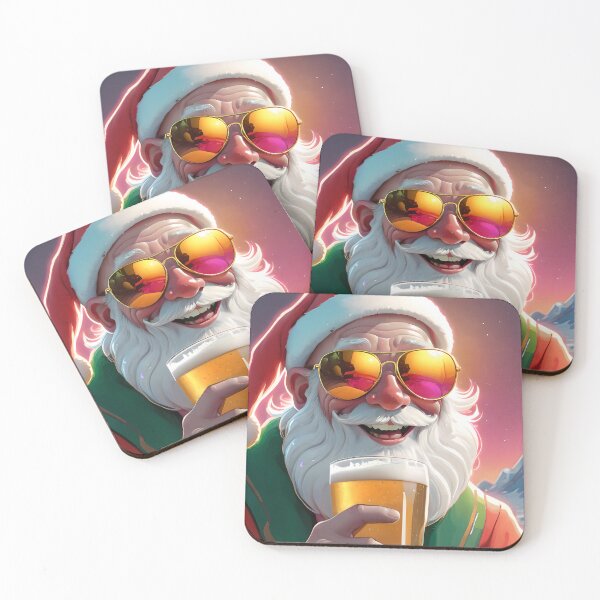 Item preview, Christmas Cheer (Santa wearing sunglasses and drinking beer) designed and sold by Awesome Things.