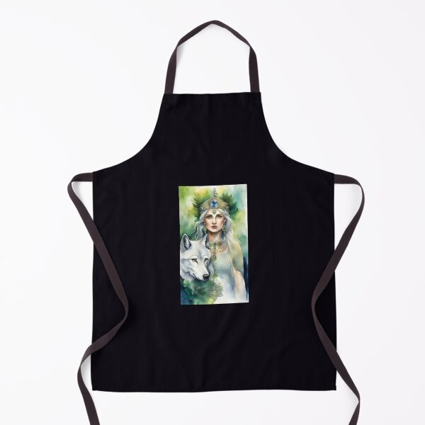 Item preview, fairy woman with white wolf with tiara and jewelry, Celtic symbolism designed and sold by Creativesphotos.