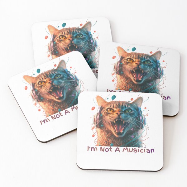 Item preview, "Wide mouthed singing cat" am not a musician cute cat design. designed and sold by Obinne.