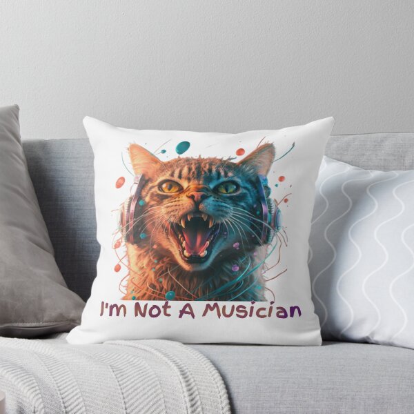 Item preview, "Wide mouthed singing cat" am not a musician cute cat design. designed and sold by Obinne.