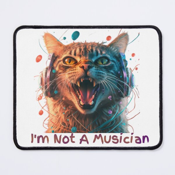 Item preview, "Wide mouthed singing cat" am not a musician cute cat design. designed and sold by Obinne.