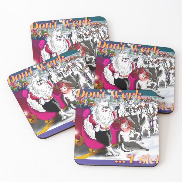 Item preview, ‘I Don’t Werk I Sleigh’ Funny Christmas Husky Dogs Cartoon designed and sold by Tea&Zoomies.