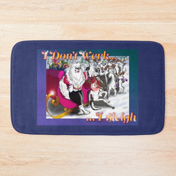 Item preview, ‘I Don’t Werk I Sleigh’ Funny Christmas Husky Dogs Cartoon designed and sold by Tea&Zoomies.