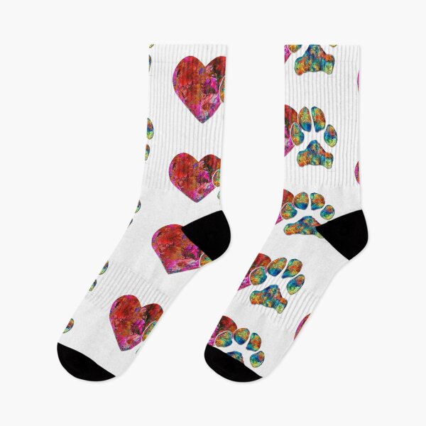 Item preview, Puppy Love 4 Colorful Dog Paw  And Heart Art designed and sold by Sharon Cummings Art.