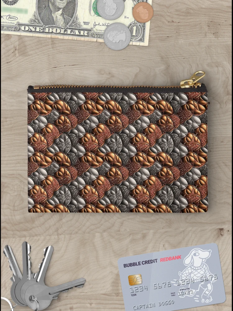 Thumbnail 3 of 4, Zipper Pouch, Metallic #8 designed and sold by RaysThings.
