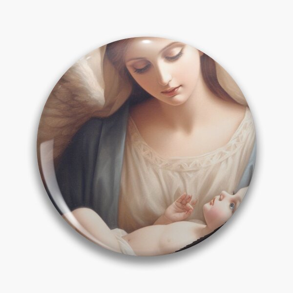 Item preview, Mary and baby Jesus with nativity scene  designed and sold by SeeingBeyond.