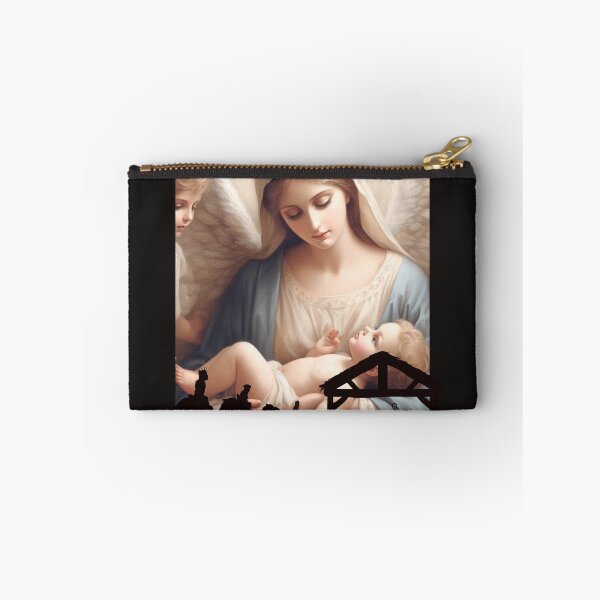 Item preview, Mary and baby Jesus with nativity scene  designed and sold by SeeingBeyond.
