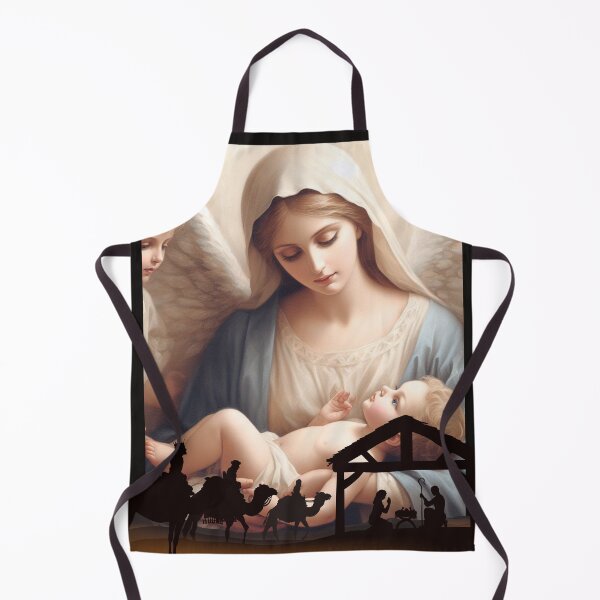 Item preview, Mary and baby Jesus with nativity scene designed and sold by SeeingBeyond.