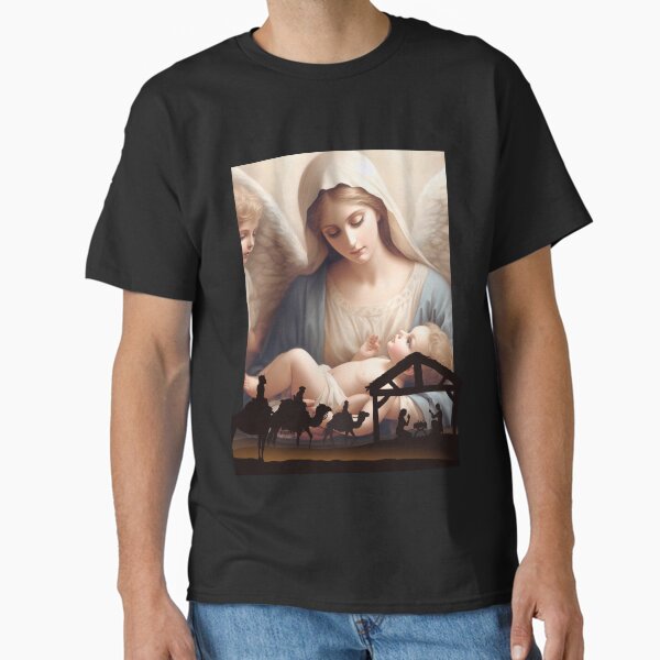 Item preview, Mary and baby Jesus with nativity scene  designed and sold by SeeingBeyond.