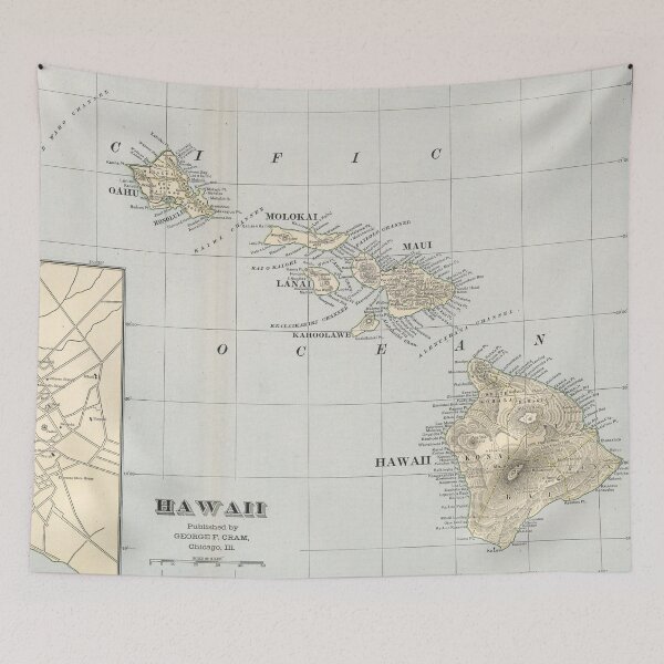 Item preview, Vintage Map of Hawaii (1901) designed and sold by BravuraMedia.