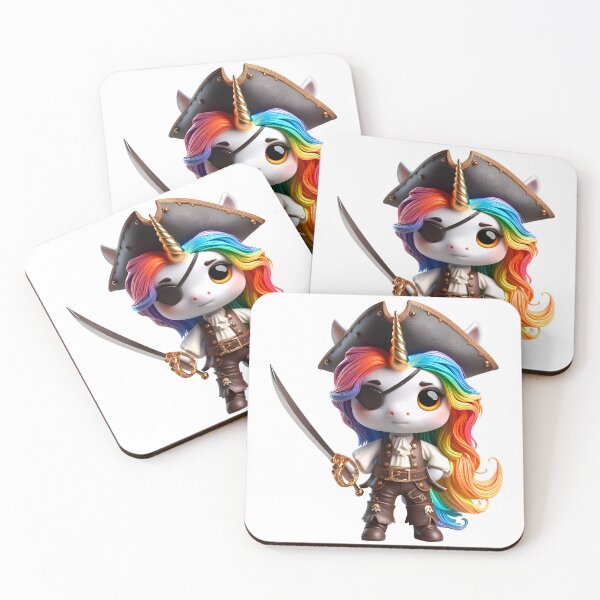 Item preview, Cute Rainbow Unicorn Pirate with Sword designed and sold by Nathalymx.