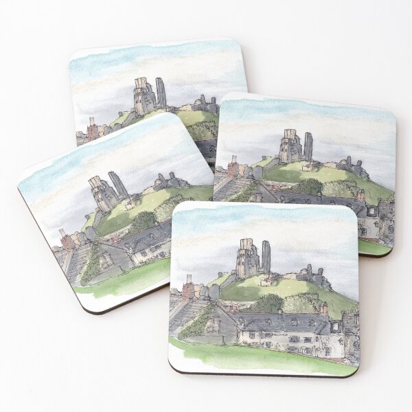 Item preview, Corfe Castle Autumn 2023 Watercolour designed and sold by Tom Napper Design.